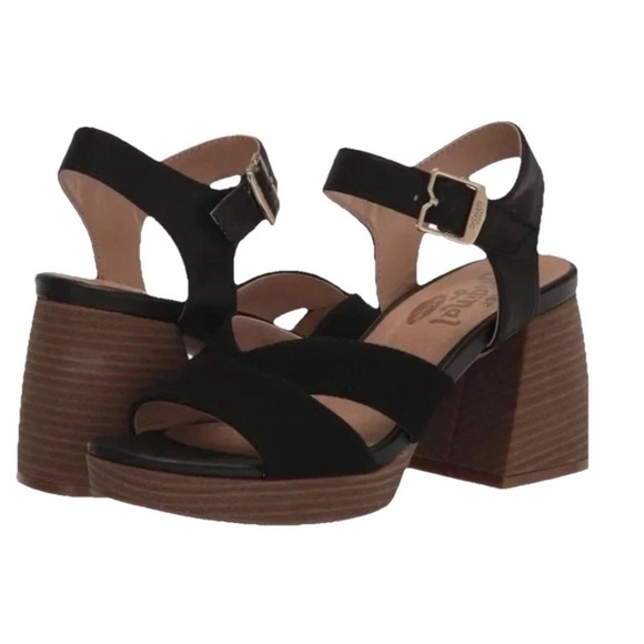 Dr. Scholls Womens Mariah Peep-Toe Ankle Strap Platform Sandals Black Size 9 - Picture 1 of 4